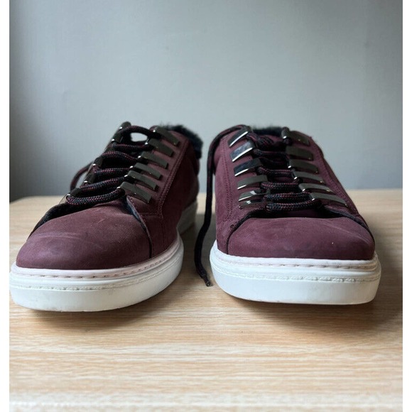Jimmy Choo Star Studded Rabbit Fur Interior Bordeaux Suede Sneakers Metal Eyelet main image 5